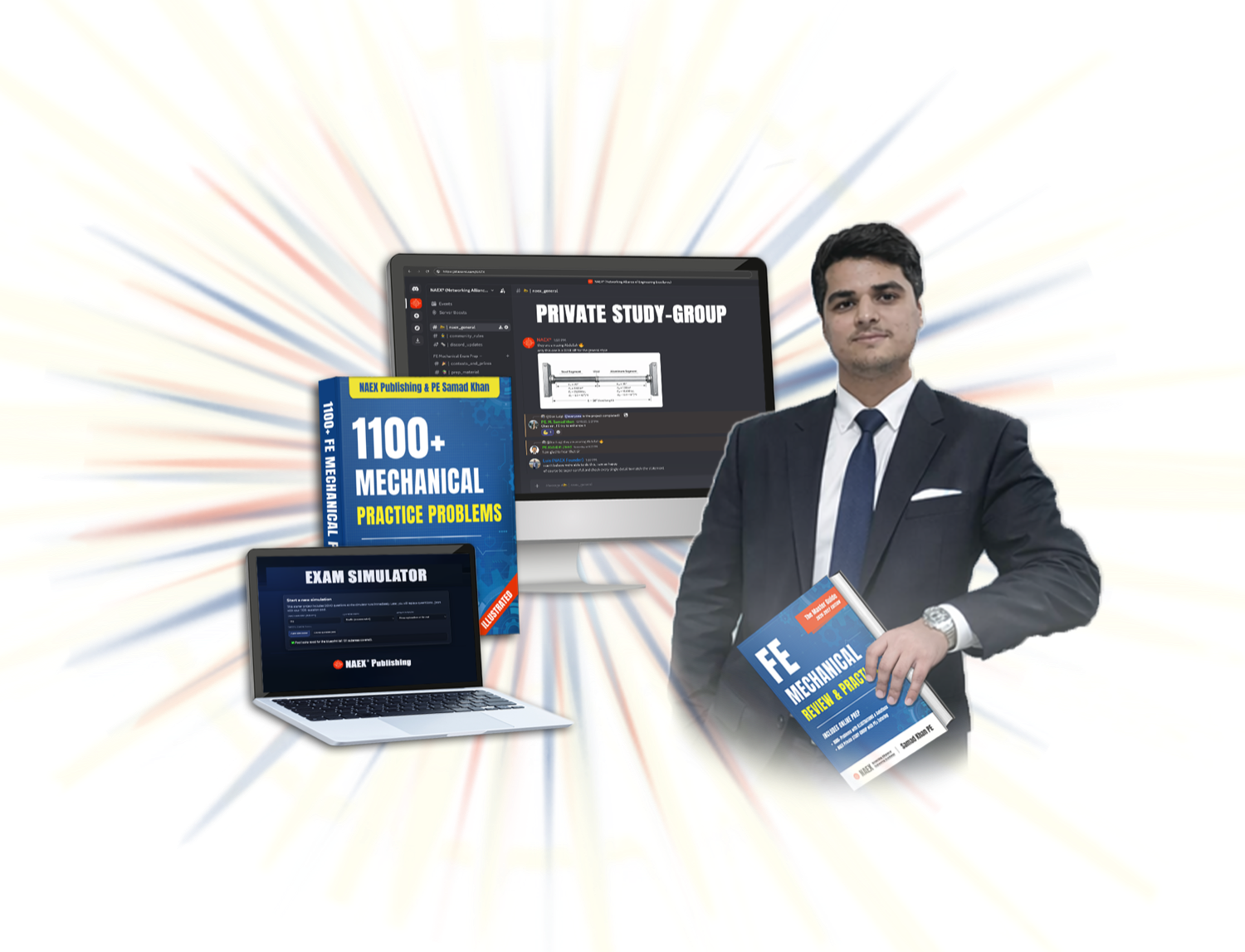 FE Mechanical Mega Gift Pack featuring PE Samad, Master Guide, simulator, private study-group, and practice problem system